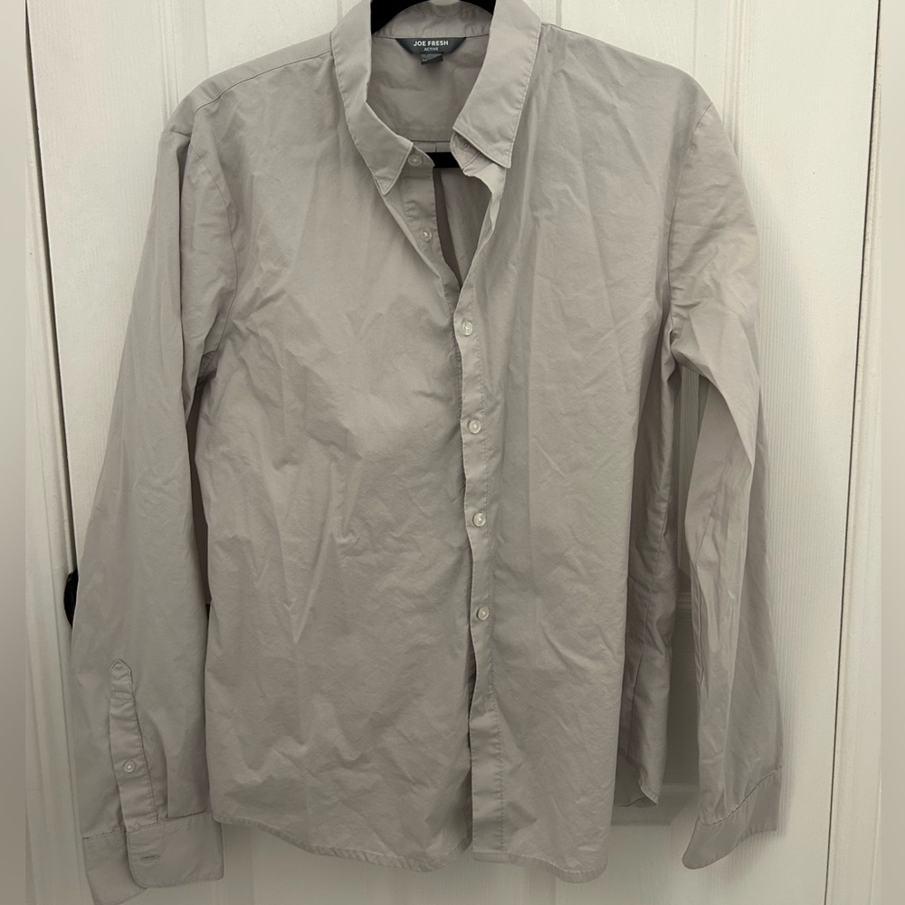 Joe Fresh Light Grey Button Down Shirt, Sz M